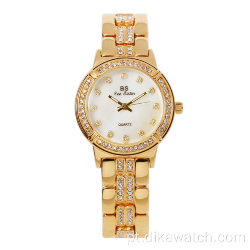 BS Bee sister 1338 diamante feminino marca de luxo relógio de ouro relógios de pulso para mulheres 2021 strass elegantes relógios de senhora